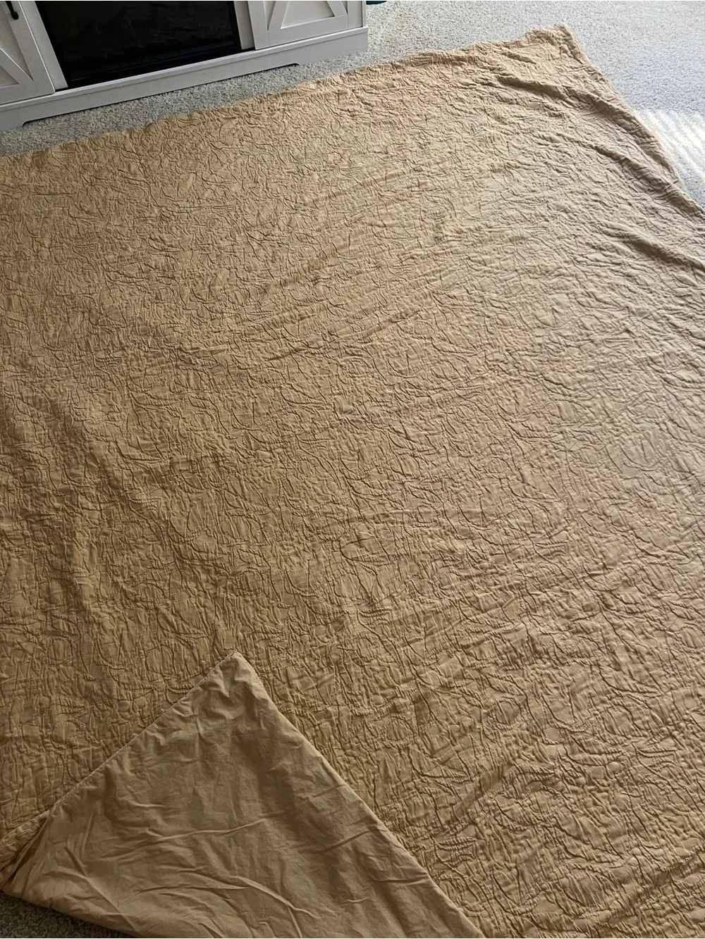 Pottery Barn Mustard Yellow Quilted Duvet Cover